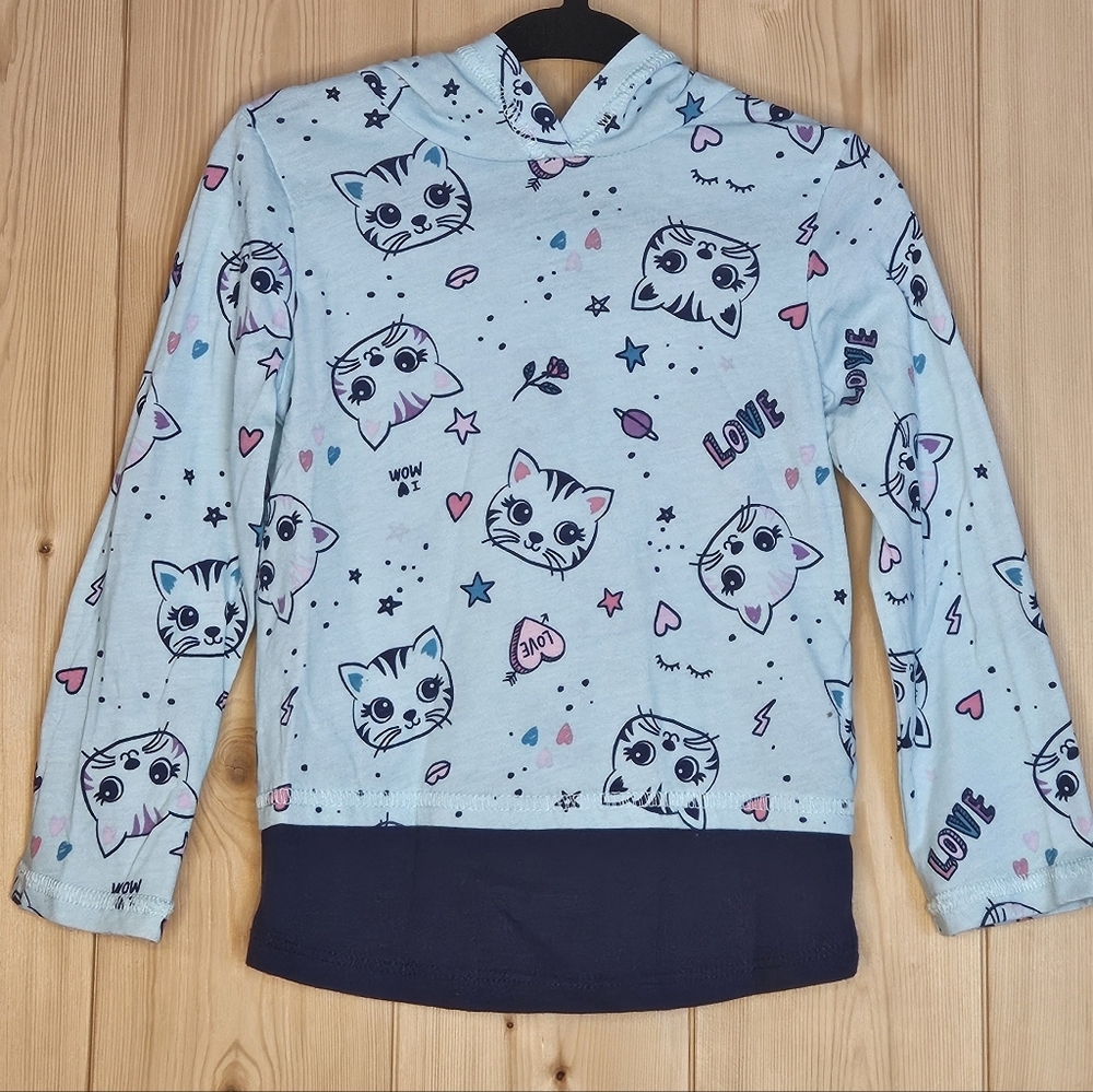 2T Garanimals Kids Cat Print Hoodie - Blue